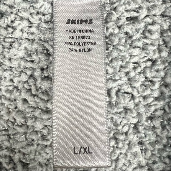 SKIMS L/XL Grey Cozy Long Sleeve Robe Cardigan with Pockets - Picture 2 of 7